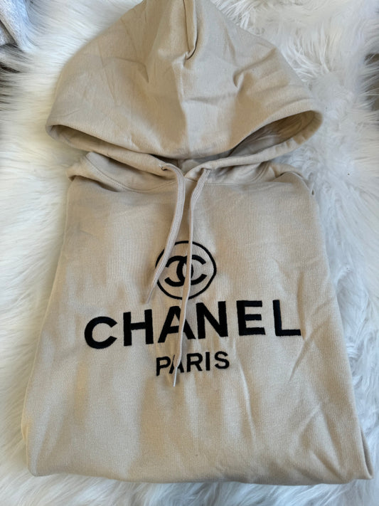 Sand CC hoodie embroidered