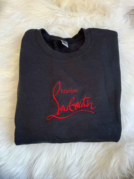 Louboutin black sweater embroidered